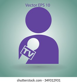 Journalist TV program vector picture