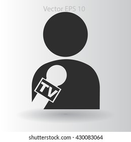 Journalist TV program vector picture