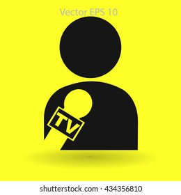 Journalist TV program vector picture