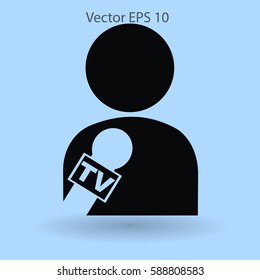 Journalist TV program vector picture