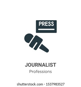 Journalist vector icon on white background. Flat vector journalist icon symbol sign from modern professions collection for mobile concept and web apps design.