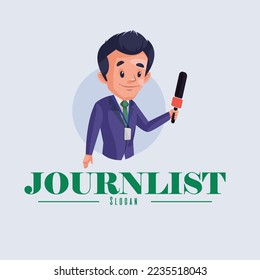 Journalist vector mascot logo template. 
