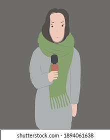 journalist woman vector illustration isolated