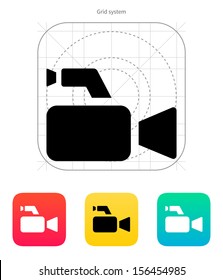 Journalistic camera icon. Vector illustration.