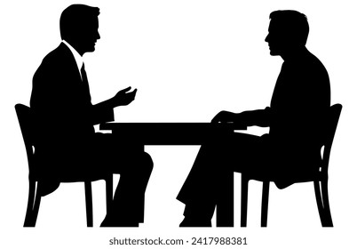 Journalists are interviewing silhouette,Press conference of reporters,Silhouette of interviewing Journalists. 
