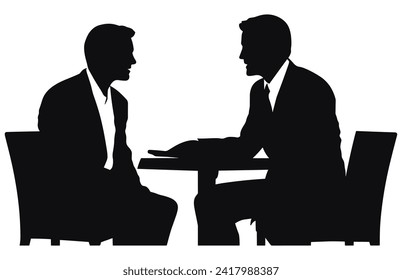 Journalists are interviewing silhouette,Press conference of reporters,Silhouette of interviewing Journalists. 
