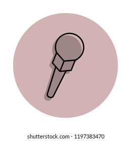 journalist's microphone icon in badge style. One of Media, Press collection icon can be used for UI, UX