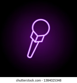 journalist's microphone neon icon. Elements of media, press set. Simple icon for websites, web design, mobile app, info graphics