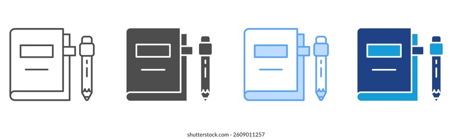 Journals Icon Set Multiple Style Collection