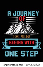 A journey of 1000 miles begins with one step, Inspirational Vector Files