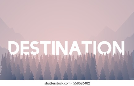 Vector de paisajes de destino Journey Adventure