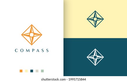 journey or adventure logo vector design with simple and modern compass shape