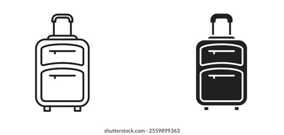 Journey bag Icon set in black color for ui designs