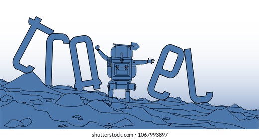 Journey climb to the top-vector EPS 10