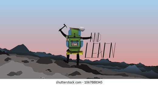 The journey of climbing to the top - vector EPS 10