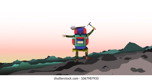 The journey of climbing to the top - vector EPS 10