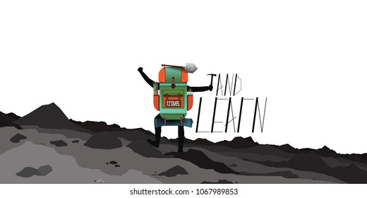 The journey of climbing to the top - vector EPS 10