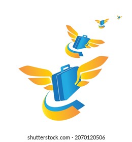 Journey concept design with suitcase