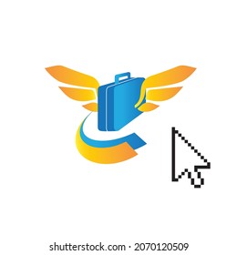 Journey concept design with suitcase