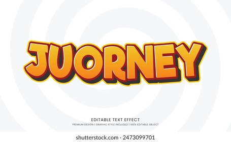 journey editable 3d text effect template bold typography and abstract style drinks logo and brand