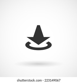 Journey end point, final location, trip finish icon. Modern minimalist mobile app ui flat simple icon. 