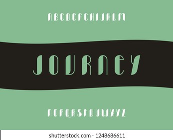  Journey fill font. Vector alphabet letters. Typeface design. 