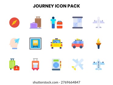 Journey Flat icons designed for clean digital interfaces.