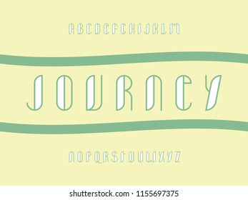 Journey font. Vector alphabet letters. Typeface design. 
