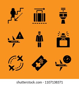 journey, handle, transport and people icon set. Vector illustration for web and design.