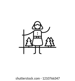 Journey, Hiker icon. Element of people in travel line icon. Thin line icon for website design and development, app development. Premium icon