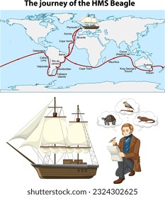 Die Reise der HMS-Beagle-Illustration