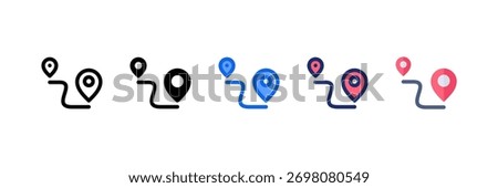 Journey icon set multiple style collection. Vector illustration.