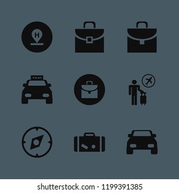 journey icon. journey vector icons set car, taxi cab, suitcase and hotel location