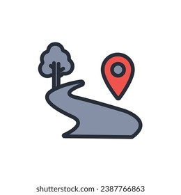 journey icon. vector.Editable stroke.linear style sign for use web design,logo.Symbol illustration.
