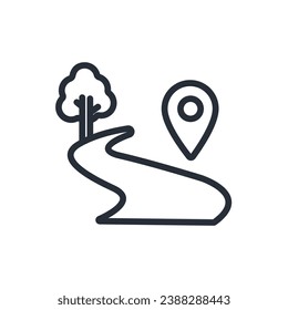 journey icon. vector.Editable stroke.linear style sign for use web design,logo.Symbol illustration.