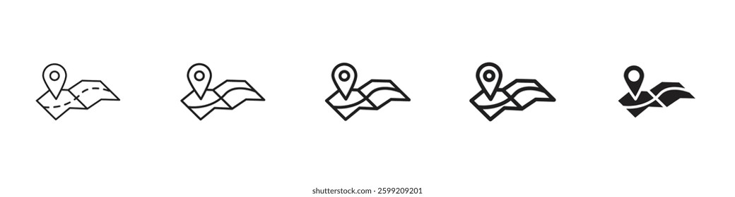 Journey icons in black outline, solid and colored style