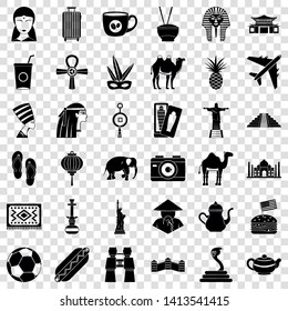 Journey icons set. Simple style of 36 journey vector icons for web for any design