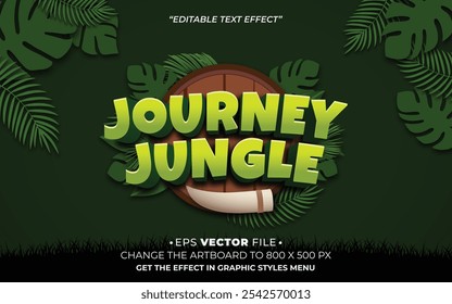 Journey jungle text effect editable vector 3d for game 