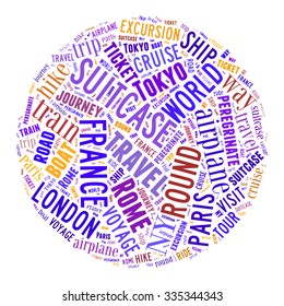 Journey Keywords Tag Cloud    - vector illustration