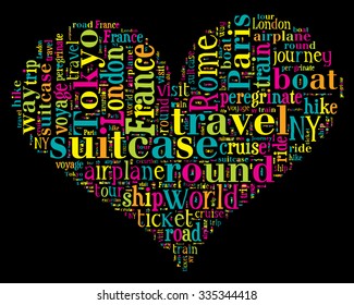 Journey Keywords Tag Cloud    - vector illustration