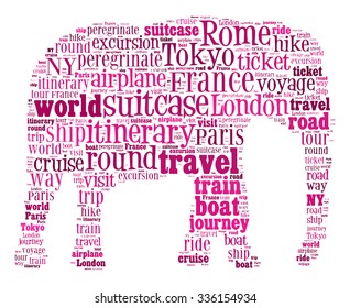 Journey Keywords Tag Cloud    - vector illustration