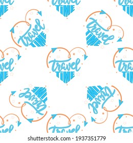 The journey of the letterin pattern. A hand-drawn travel kit for doodles.