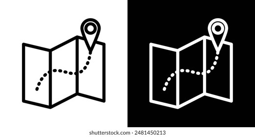 Journey line icon vector illustration set.