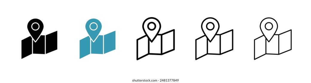 Journey line icon vector set.