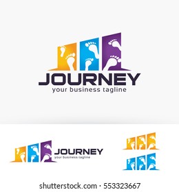 Journey logo design. Adventure and Travel agency. Vector logo template