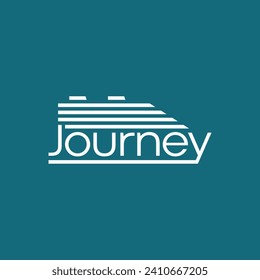 Journey Logo With Typography Design and Abstract Ship Graphics for Brand Identity