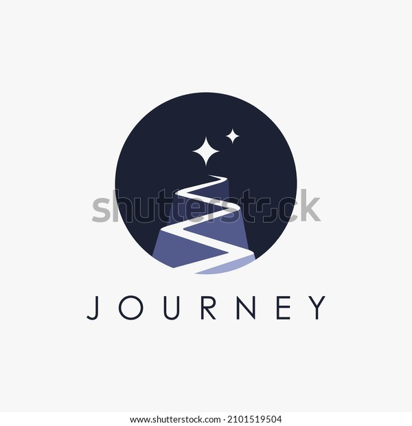 Journey Logo Vector Icon Way Star Stock Vector (Royalty Free