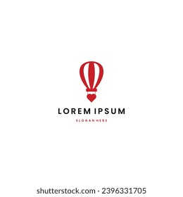 Journey of love logo design modern concept, hot air balloon combine with heart icon