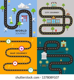 Ilustración de mapa de viajes