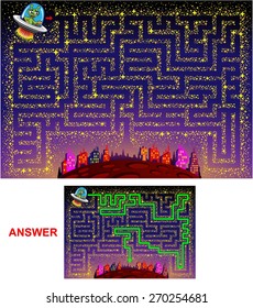 A journey to Mars (landscape). Find a correct way through the universe to Mars.